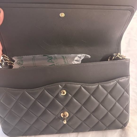 ❌SOLD❌ Authentic Chanel Jumbo Double Flap Dark Gray with Silver Hardware - Picture 11 of 15